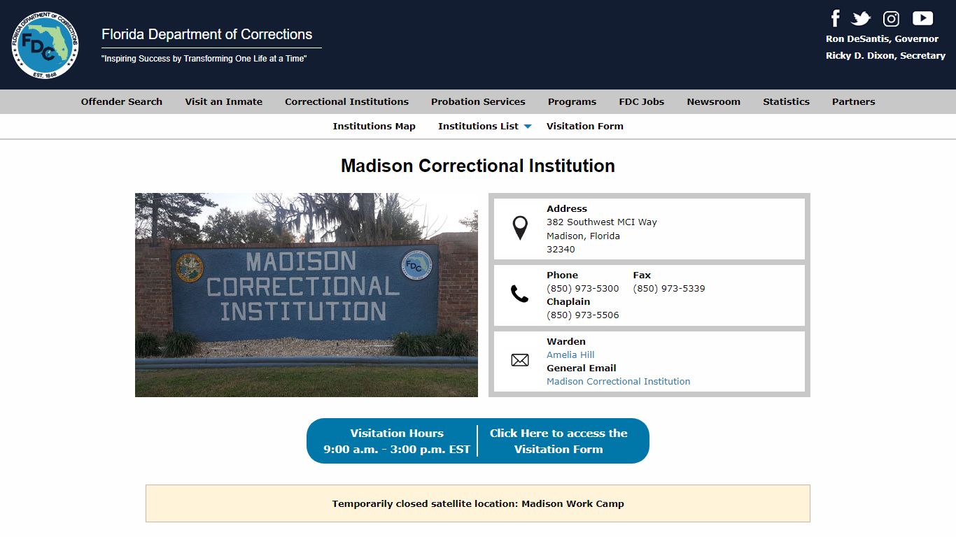 Madison Correctional Institution -- Florida Department of Corrections