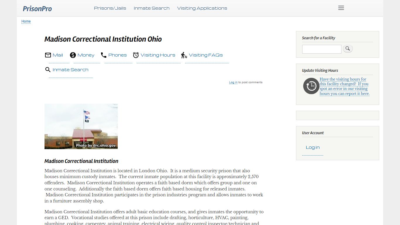 Madison Correctional Institution Ohio - PrisonPro